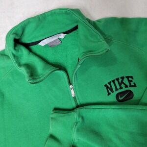 Vintage Nike Quarter Zip Pullover Mens XXL Green Sweatshirt Embroidered Y2K Sewn